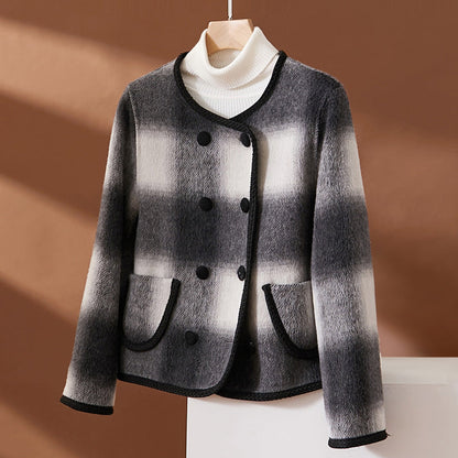 Alma Plaid Woolen Coat