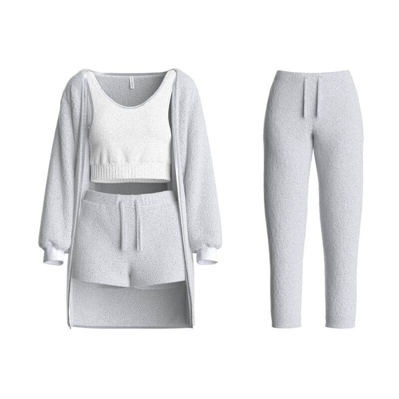 Snug Pant Knit Set (4 Pieces) Gray