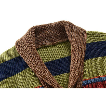 Gatsby Colorblock Lapel Sweater Jacket