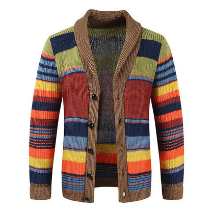 Gatsby Colorblock Lapel Sweater Jacket