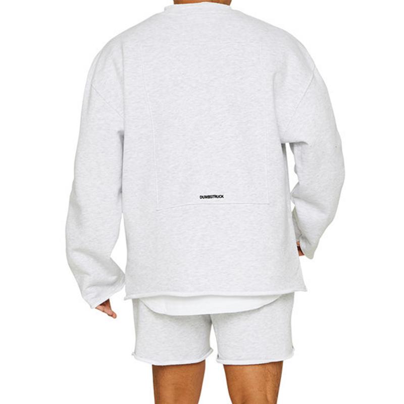 Men's Color Loose Rolled Sweatshirt Shorts Set