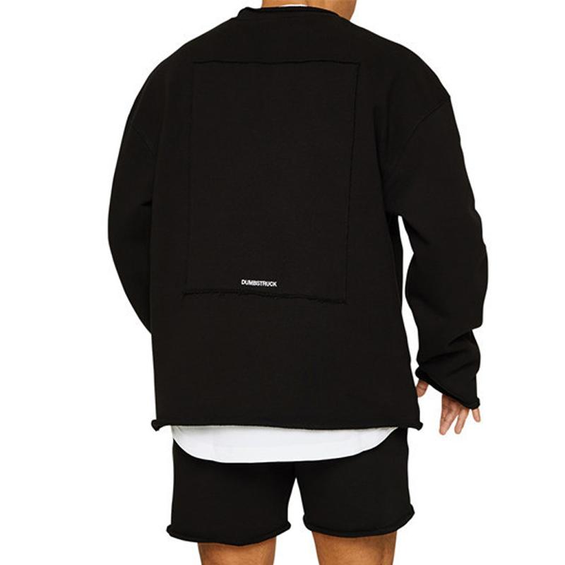 Men's Color Loose Rolled Sweatshirt Shorts Set